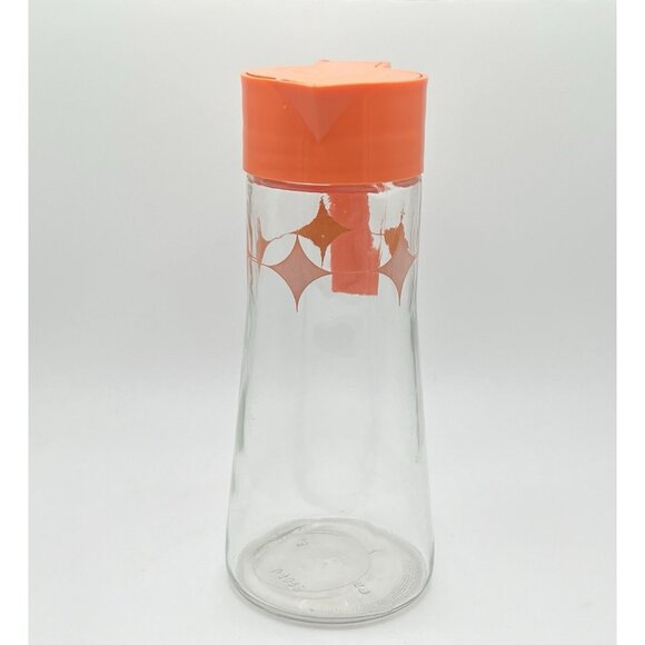 Vintage Anchor Hocking Orange Starburst Atomic Glass MCM Juice Pitcher 28 oz. - Picture 2 of 10